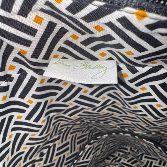 Vera Bradley Black Quilted Zippered Rectangular Bag / Commuter Tote /  Purse - Picture 8 of 16